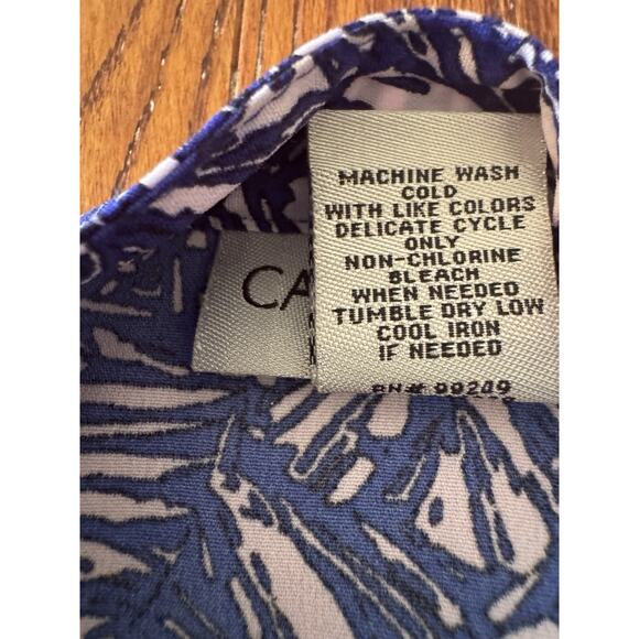 Catherines Womens Plus 4X 30/32W Blouse Button Up Shirt Stretch Hawaiian Floral - Picture 8 of 10